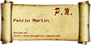 Petrin Martin névjegykártya